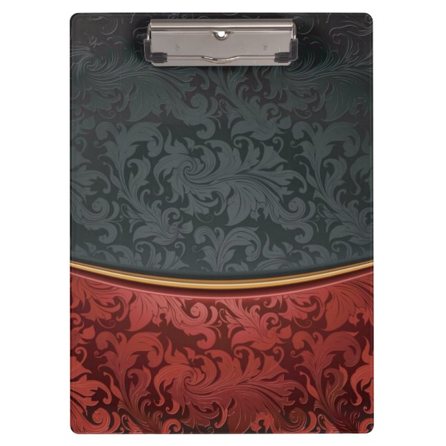 Vintage ornament red and black clipboard (Front)