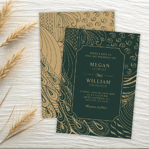 Vintage ornament wedding  invitation