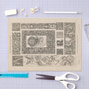 Vintage Ornamental Designs Heinrich Dolmetsch Tissue Paper