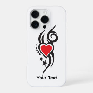 Vintage Ornamental Heart with Floral Tattoo Art iPhone 16 Pro Case