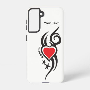 Vintage Ornamental Heart with Floral Tattoo Art Samsung Galaxy Case