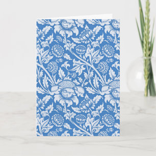 Vintage ornamental pattern in sky blue card