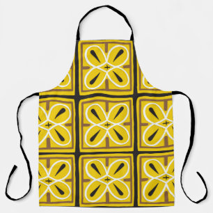 Vintage Ornamental Tiles Pattern Design Apron