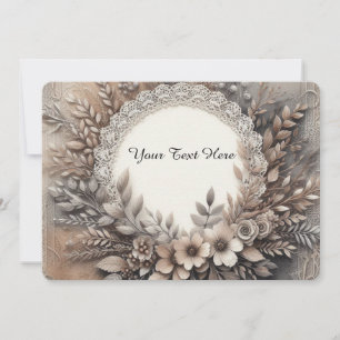 Vintage Ornamented Floral with Warm Earthy Tones Invitation