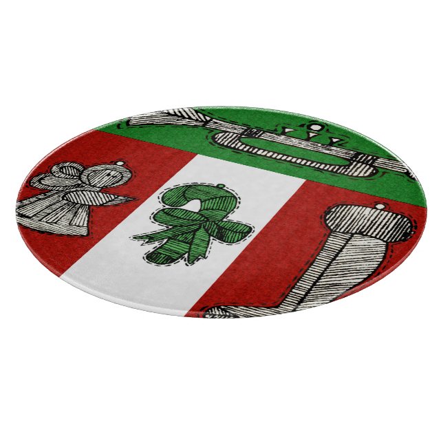 Vintage Ornaments Cutting Board (Corner)