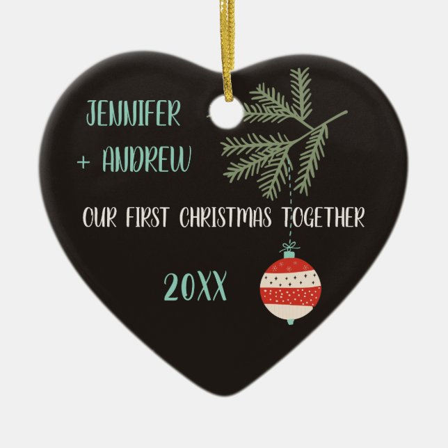 Vintage Ornaments First Christmas Together Couples (Front)