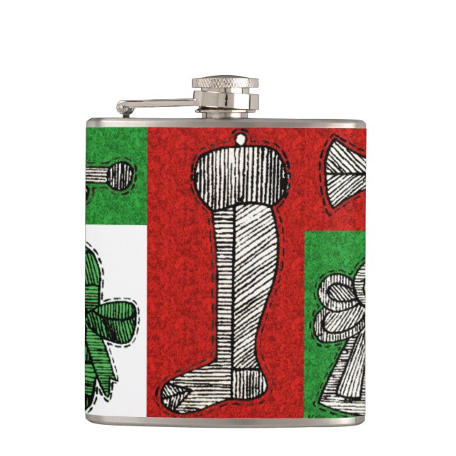 Vintage Ornaments Hip Flask (Front)