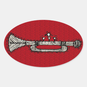 Vintage Ornaments Oval Sticker