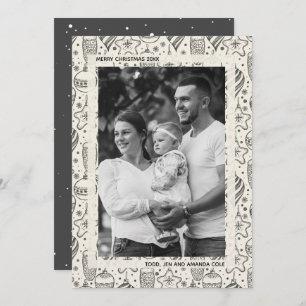 Vintage Ornaments Photo Christmas Holiday Card