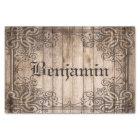 Vintage Ornate Border Dark Wood Personalised Name