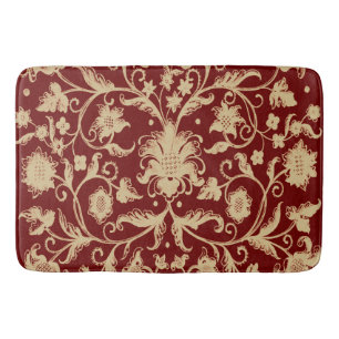 Vintage ornate floral decorative pattern bath mat