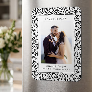 Vintage Ornate Frame Classic Wedding Photo Magnet