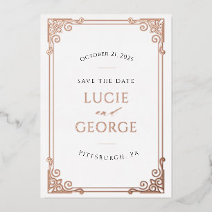 Vintage Ornate Frame Save the Date Real