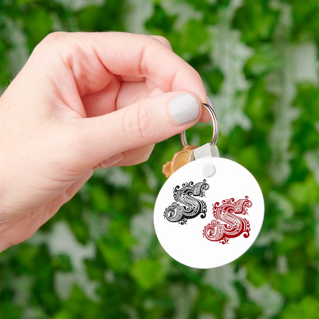 Vintage Ornate Letter S Monogram  Key Ring (Creator Uploaded)