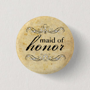 Vintage Ornate Maid of Honour Button