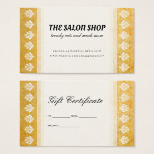 Vintage Ornate Pattern Gift Certificate
