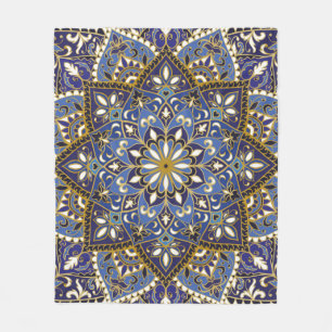 vintage ornate pattern with floral elements. Orien Fleece Blanket