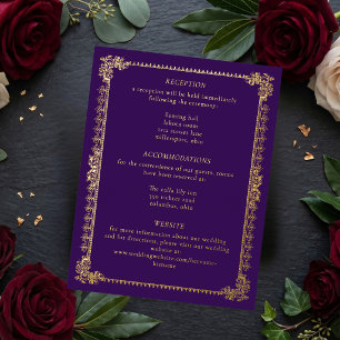 Vintage Ornate Purple Gold Scroll Gothic Wedding