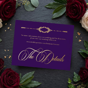 Vintage Ornate Purple Gold Scroll Gothic Wedding