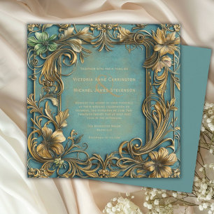 Vintage Ornate Romantic Wedding Invitation