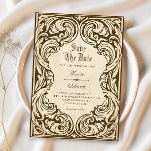 Vintage ornate  save the date