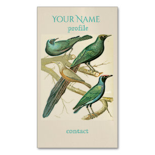 Vintage Ornithology Magnetic Business Card