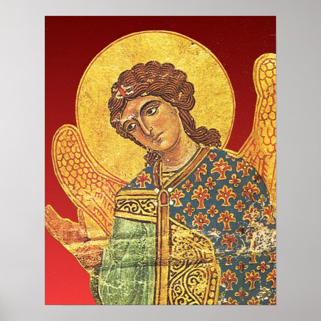 Vintage orthodox ikon, Angel Gabriel Poster (Front)