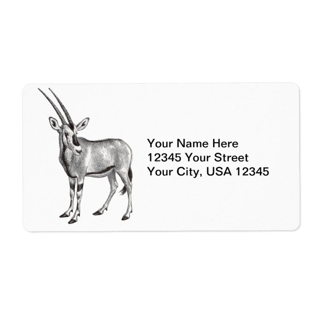 Vintage Oryx Shipping Labels (Front)