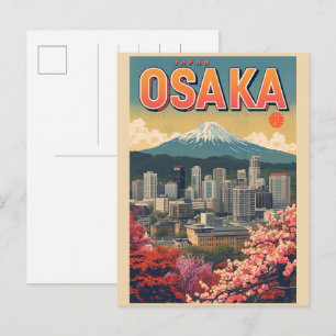 Vintage OSAKA japan island of Honshu gifts Postcard