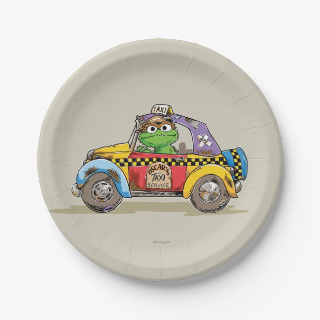 Vintage Oscar's Taxi Service Paper Plate (Front)