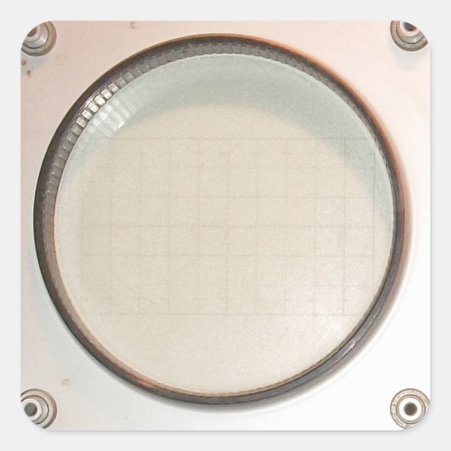 Vintage Oscilloscope Display Screen Square Sticker (Front)