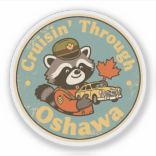 Vintage Oshawa Ontario Motor City Racoon