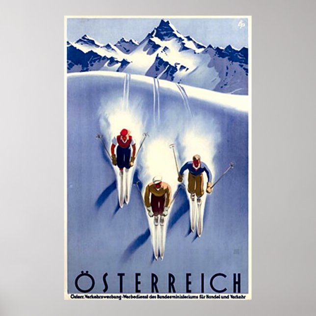 Vintage Österreich Ski Poster (Front)
