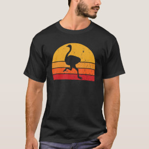 Vintage Ostrich Retro Ostrich Silhouette Farm Anim T-Shirt