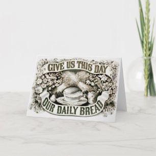 Vintage Our Daily Bread Christian Prayer 1872 Card