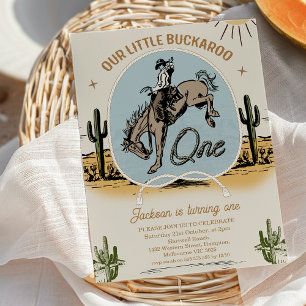 Vintage Our Little Buckaroo Western 1st Birthday Invitation