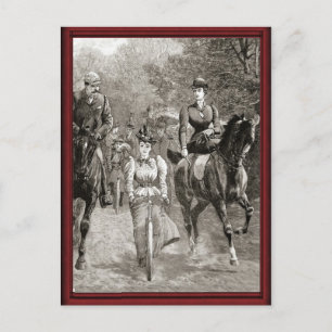 Vintage out with the hunt postcard