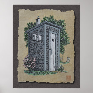 Vintage Outhouse Poster