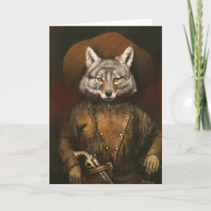 Vintage Outlaw Coyote Greetings Card