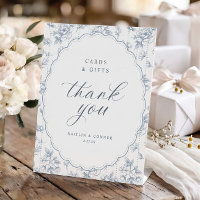 Vintage Oval Cards & Gifts Dusty Blue Wedding