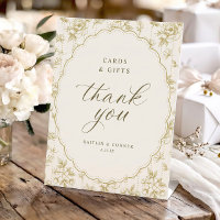Vintage Oval Cards & Gifts Gold & Ivory Wedding