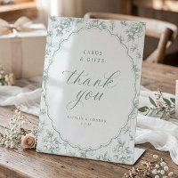 Vintage Oval Cards & Gifts Sage Green Wedding