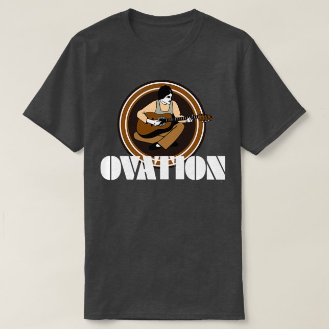 Vintage Ovation Guitars String Fling White  T-Shirt (Design Front)