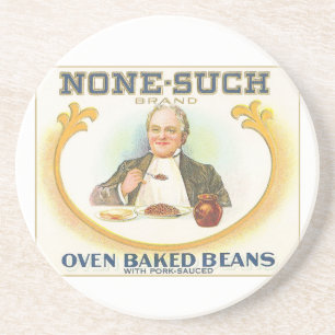 Vintage Oven Baked Beans Label Coaster