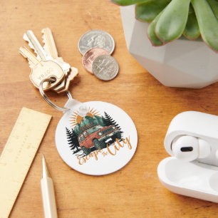 Vintage Overland 4x4 Adventure Escape The City Key Ring