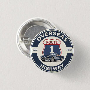 vintage Overseas Highway florida keys road gifts 3 Cm Round Badge