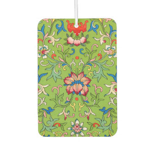 Vintage Owen Jones Chinese Ornament Green Floral Car Air Freshener