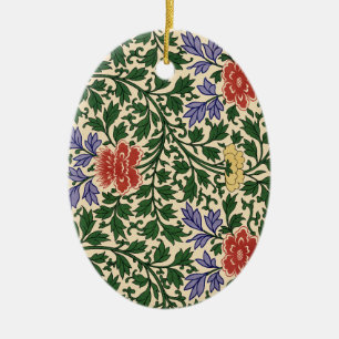 Vintage Owen Jones Chinoiserie Peony Pattern Ceramic Ornament