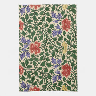 Vintage Owen Jones Chinoiserie Peony Pattern Tea Towel