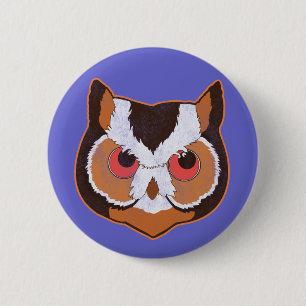 Vintage Owl 6 Cm Round Badge